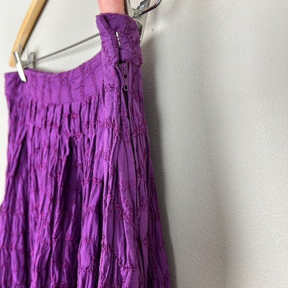 Charles Nolan Midi Skirt Womens 4 Purple Broomstick Embroidered Peasant Boho‎ - Picture 5 of 11